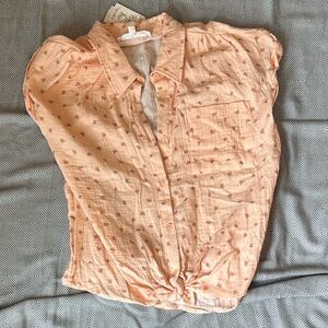 Hippie Rose Coral Dotted Blouse